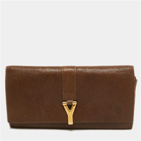 ysl brown wallet